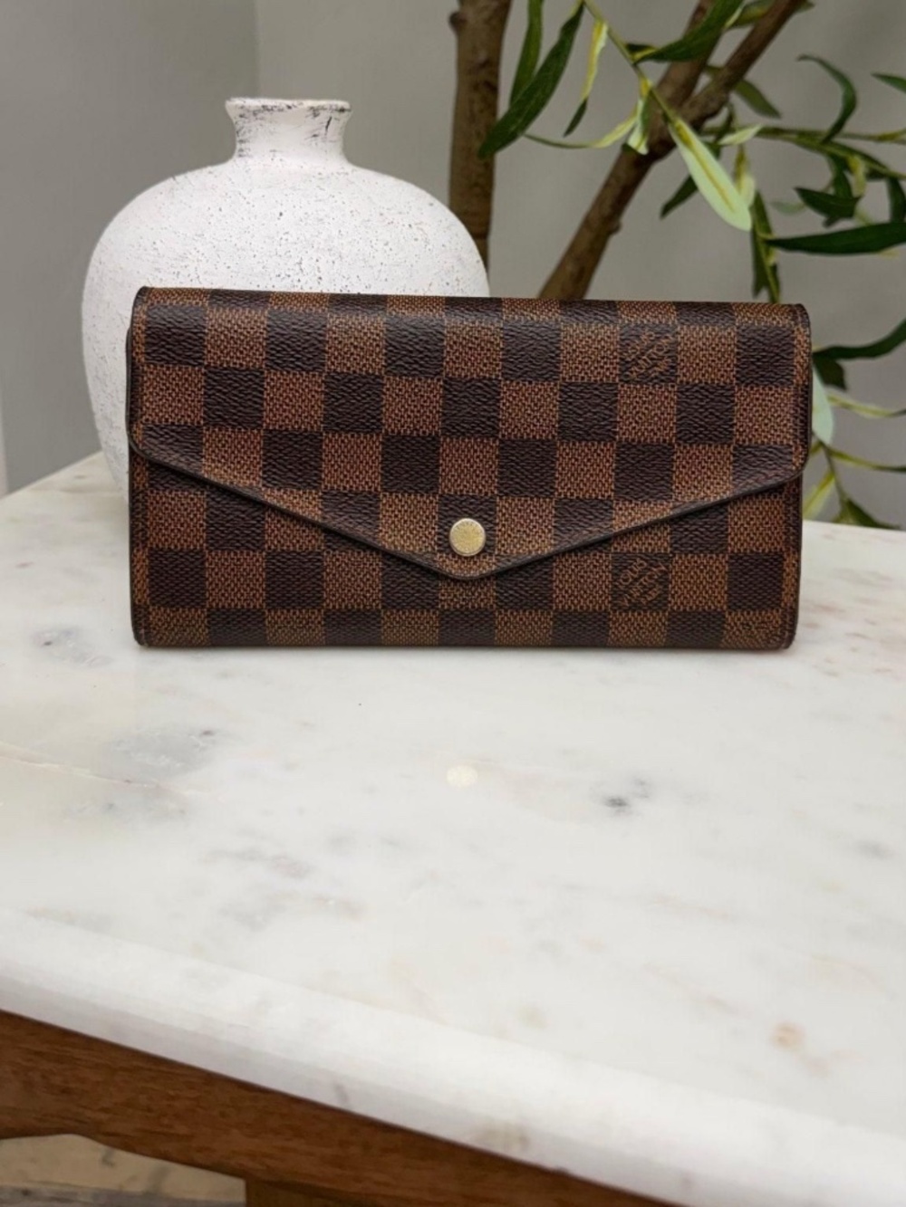 Louis Vuitton Damier Ebene Sarah Wallet